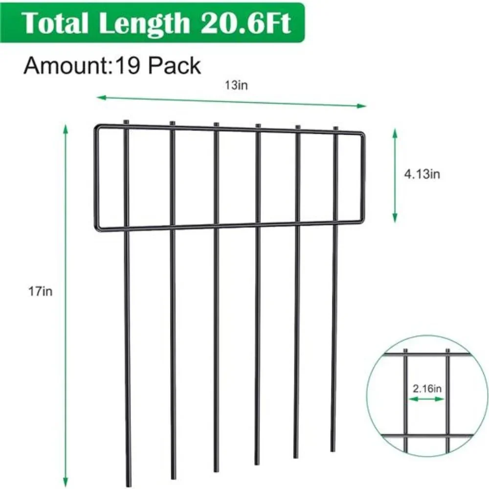 19 Pack Animal Barrier Fence, 17 in(H) X 20 Ft(L) Decorative Garden Fencing